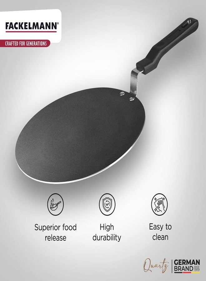 FACKELMANN Quartz Nonstick Full Flat Dosa Tawa 28Cm|Greblon German Technology|Non-Toxic Pfoa & Bpa-Free|Induction Base - All Stoves|Anti-Scratch, Cool Handle, Even Heating|Dosa, Black - Image 4